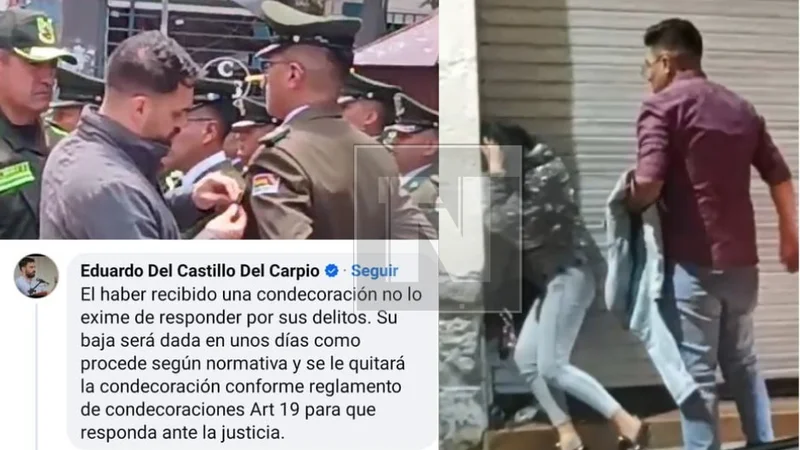 Ministro de Gobierno confirmó a Red Uno que el policía condecorado que agredió a su pareja será dado de baja