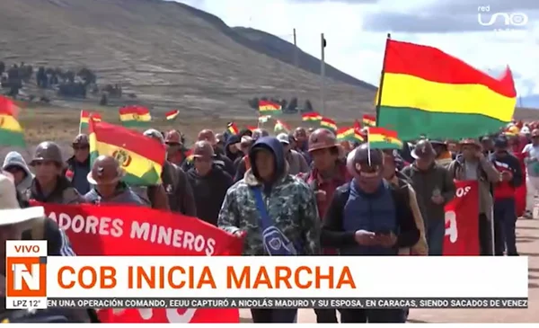 COB inicia su marcha; llegarán el lunes a la Sede de Gobierno | Red Uno ...