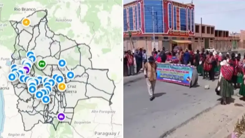 Se han consolidado 50 puntos de bloqueo que afectan directamente a seis departamentos del país. Se han consolidado 50 puntos de bloqueo que afectan directamente a seis departamentos del país.