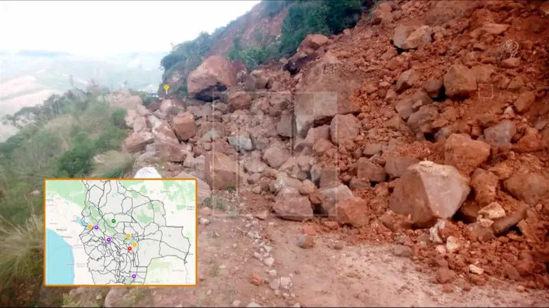 ¡Atención! Cierran tramo Guadalupe–Pucará por derrumbes en la carretera a los Valles cruceños ¡Atención! Cierran tramo Guadalupe–Pucará por derrumbes en la carretera a los Valles cruceños