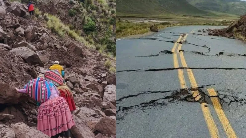 Corocoro en Emergencia: Rajaduras de vías y deslizamientos de tierra se producen en el sector