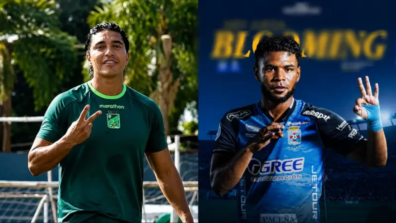 Marcelo Martins de Oriente y Roberto Hinojoza de Blooming. Foto: redes sociales de ambos clubes (Facebook). Marcelo Martins de Oriente y Roberto Hinojoza de Blooming. Foto: redes sociales de ambos clubes (Facebook).