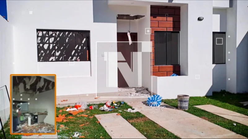 Explosión en vivienda deja dos brasileños heridos: hallan marihuana y garrafones de gas. FOTO: NTV/RED UNO. Montaje CHMF.