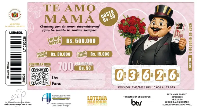 LONABOL reprograma el sorteo “Te Amo Mamá”: esta es la nueva fecha LONABOL reprograma el sorteo “Te Amo Mamá”: esta es la nueva fecha