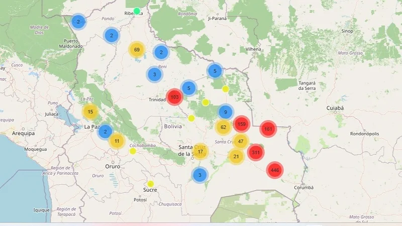 Bolivia supera los mil focos de calor y Santa Cruz concentra la mayor alerta Bolivia supera los mil focos de calor y Santa Cruz concentra la mayor alerta