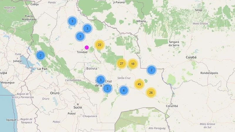 Bolivia respira: focos de calor caen de 880 a 155 en solo 24 horas Bolivia respira: focos de calor caen de 880 a 155 en solo 24 horas