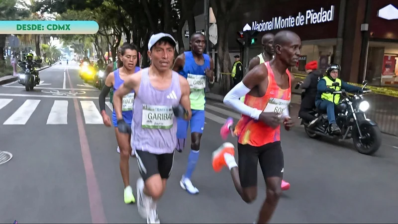 Foto: captura de video de la transmisión oficial de la Maratón de México. Foto: captura de video de la transmisión oficial de la Maratón de México.