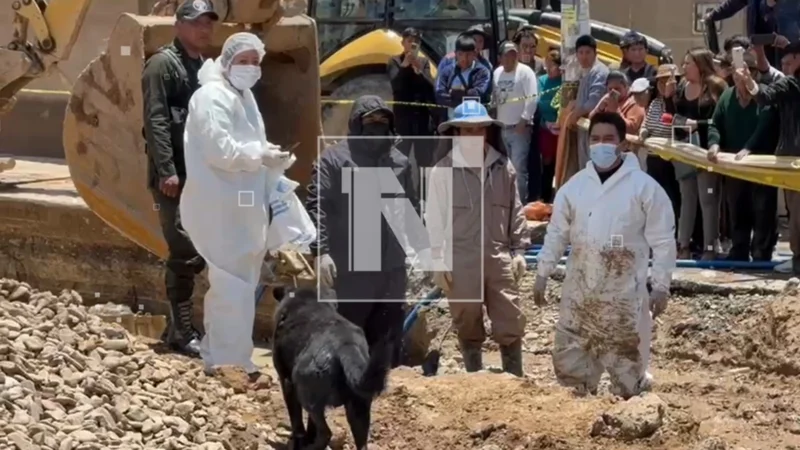 Encuentran el cadáver de un joven en una obra de alcantarillado en Oruro