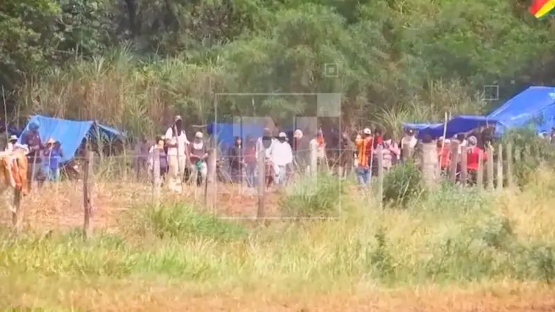 Allanan inmuebles en Montero en busca de cabecillas de avasallamientos. FOTO: NTV/RED UNO.