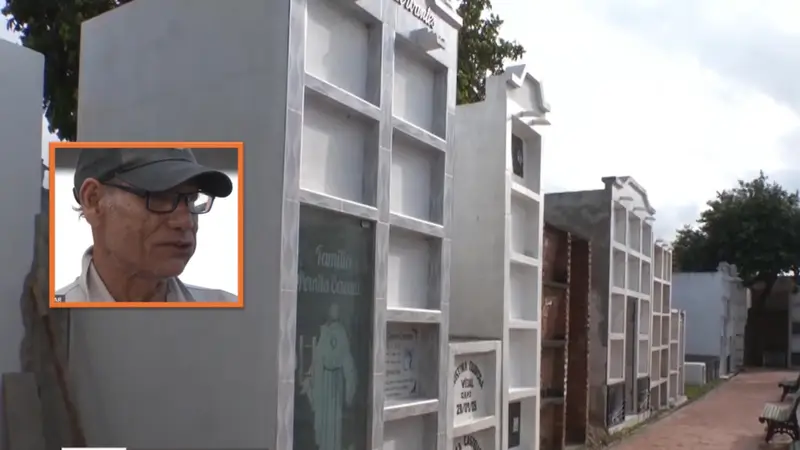 Sin fantasmas, pero con pánico a la muerte: La vida de Don Alcibíades, el panteonero que trabaja desde hace 25 años entre difuntos